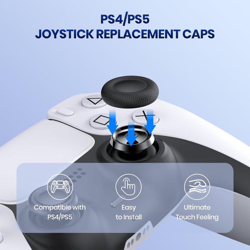 Newdery Joystick Replacement Grip Caps for PS4/PS5 Controller, PS5/PS4 Thumb Grips Caps, Anti-Stickiness, Anti-Slip, Anti-Scratch, Anti-Fingerprint, PS4/PS5 Joystick Caps Replacement Parts-(10pcs) - Image 2
